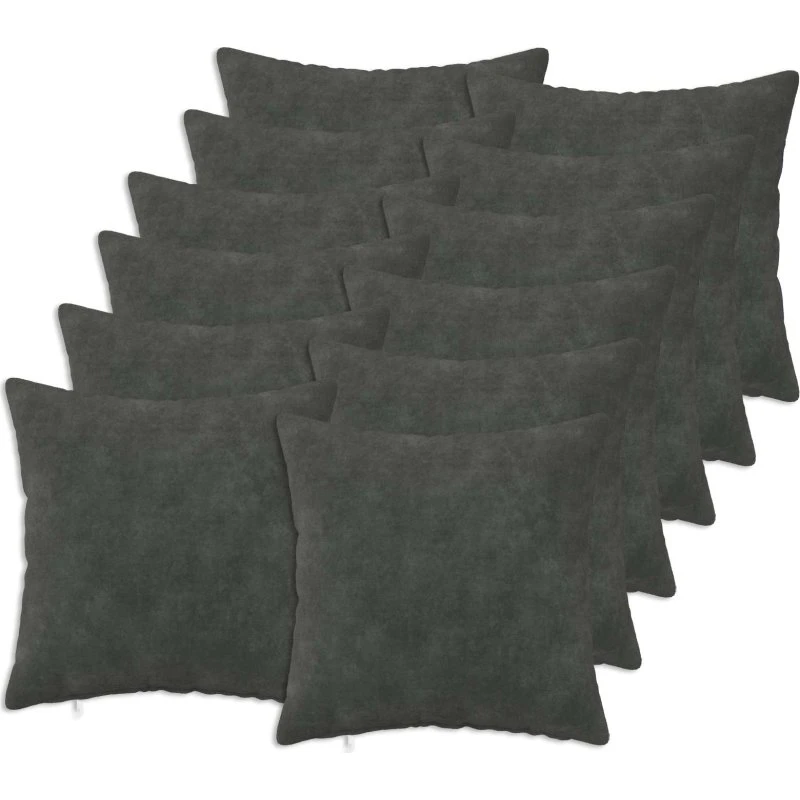 vidaXL HEERLEN Pudebetræk 12 stk. Antracit 40x40 cm Mikrofleece