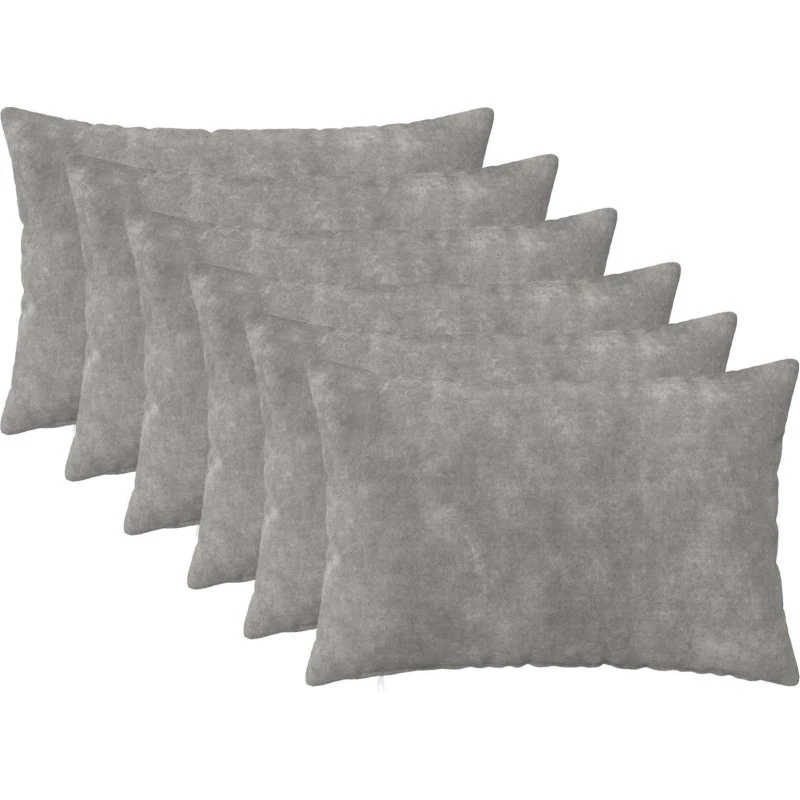 vidaXL HEERLEN Pudebetræk 6 stk. Lysegrå 30x50 cm Mikrofiber Fleece