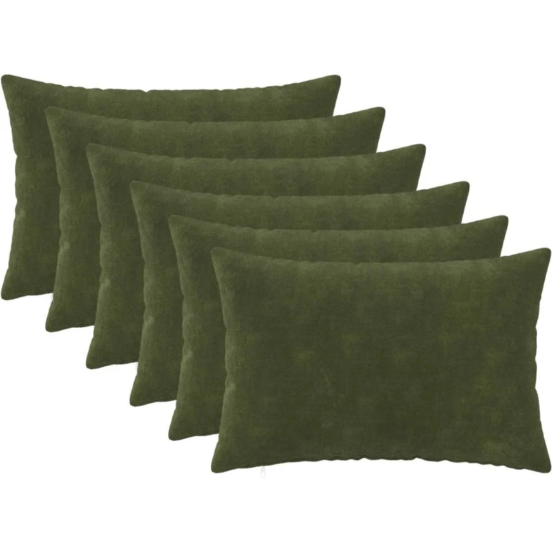 vidaXL HEERLEN Pudebetræk 6 stk - Grøn 30 x 50 cm Mikrofiber Fleece