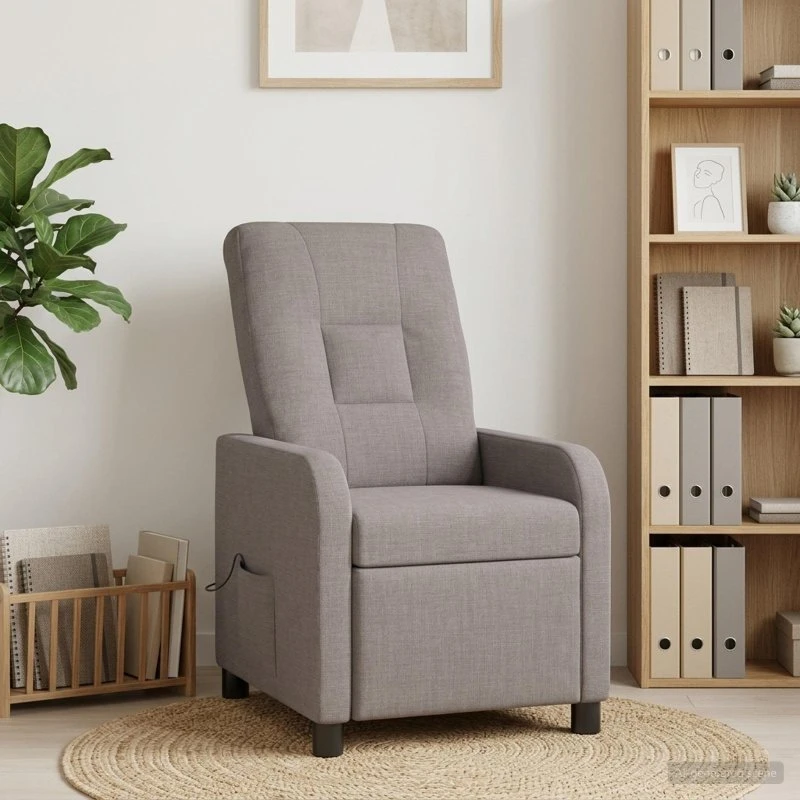 vidaXL Massagelænestol med recliner, gråbrun stof