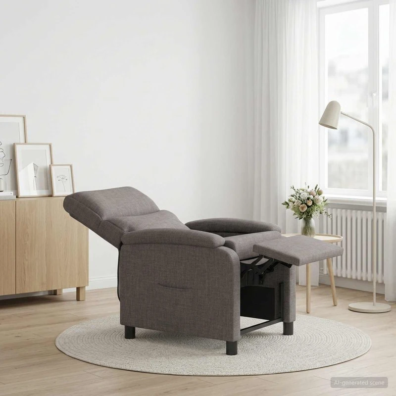 vidaXL Recliner Gråbrun Stof