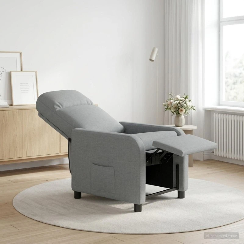 vidaXL Recliner Lysegrå Stof