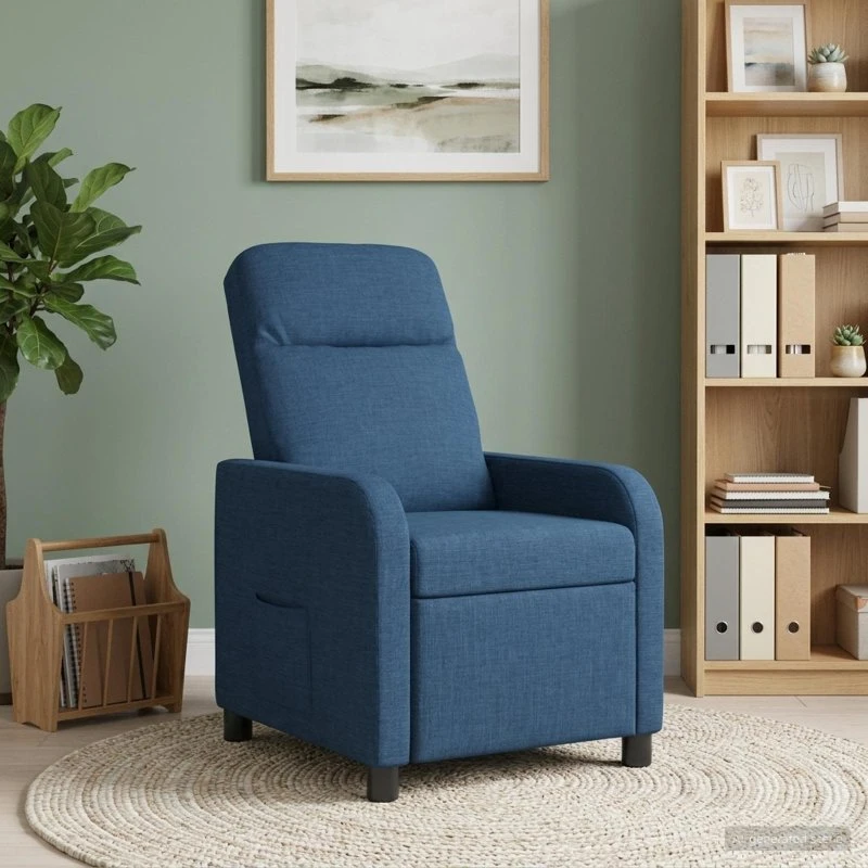vidaXL Recliner Blå Stof