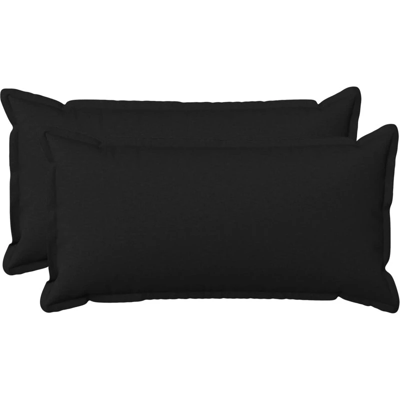 vidaXL HOUTEN Pudebetræk 2 stk. Sort 40 x 70 cm Faux Linned