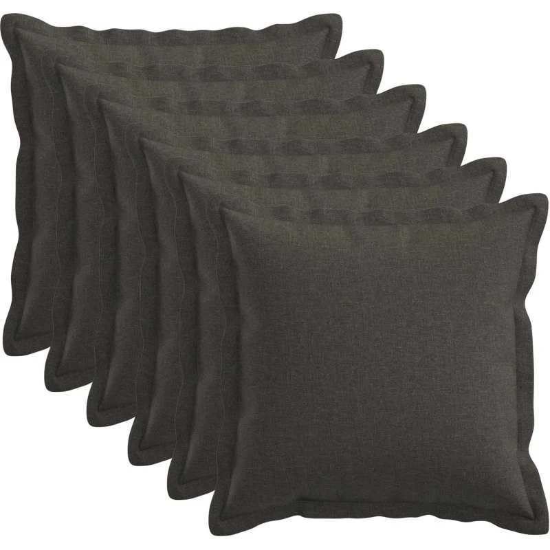 vidaXL HOUTEN Pudebetræk 6 stk. Mørkegrå 40x40 cm Faux Linned