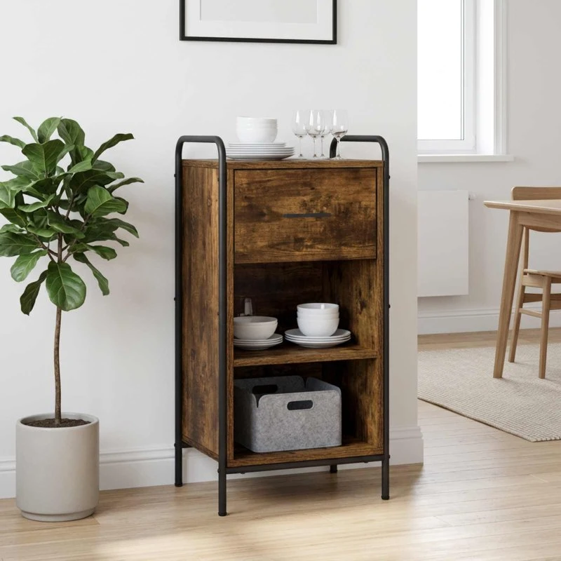 vidaXL Sideboard Røget Eg 97 x 33 x 81 cm