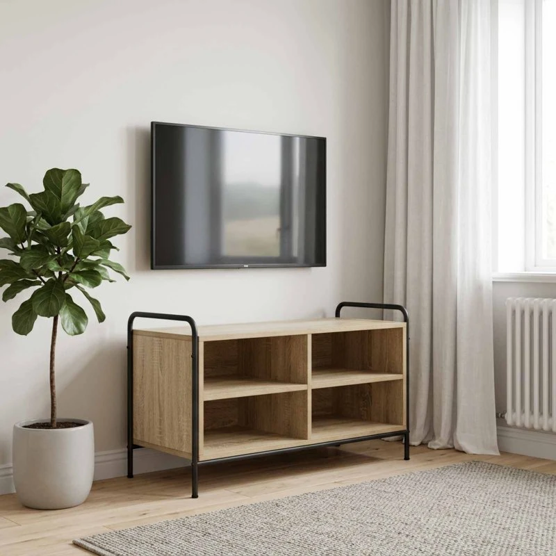 vidaXL TV-skab 140 x 39,5 x 50 cm i Sonoma-eg og stål