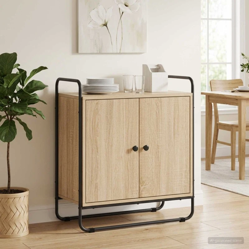 vidaXL Skænk Sonoma-eg 68 x 35 x 75 cm