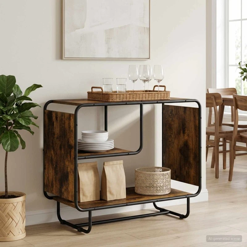 vidaXL Skænk Røget eg 80 x 37,5 x 64,5 cm