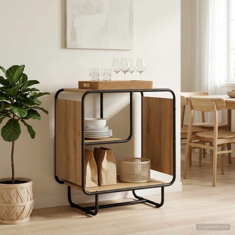 vidaXL Skænk Artisan-eg 60 x 37,5 x 64,5 cm
