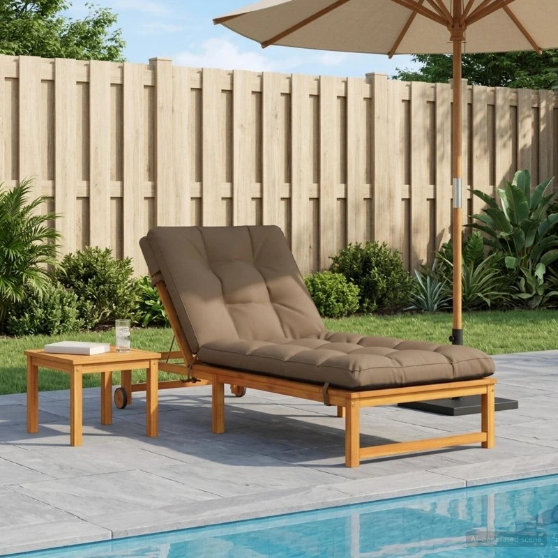 vidaXL Solsengspude VIANEN Gråbrun 200 x 90 x 8 cm