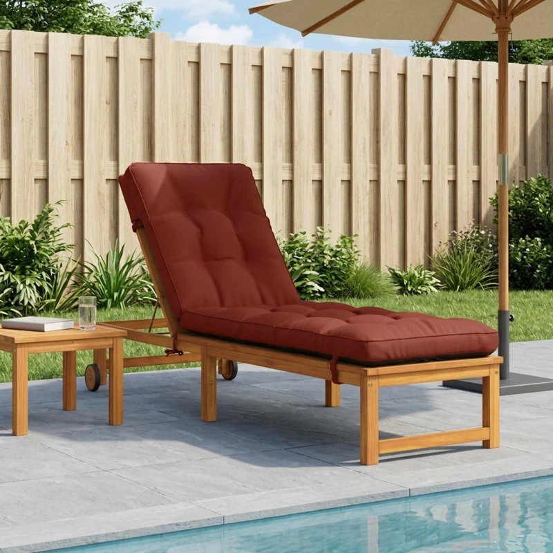 vidaXL Solsengspude VIANEN Rød 200 x 55 x 8 cm