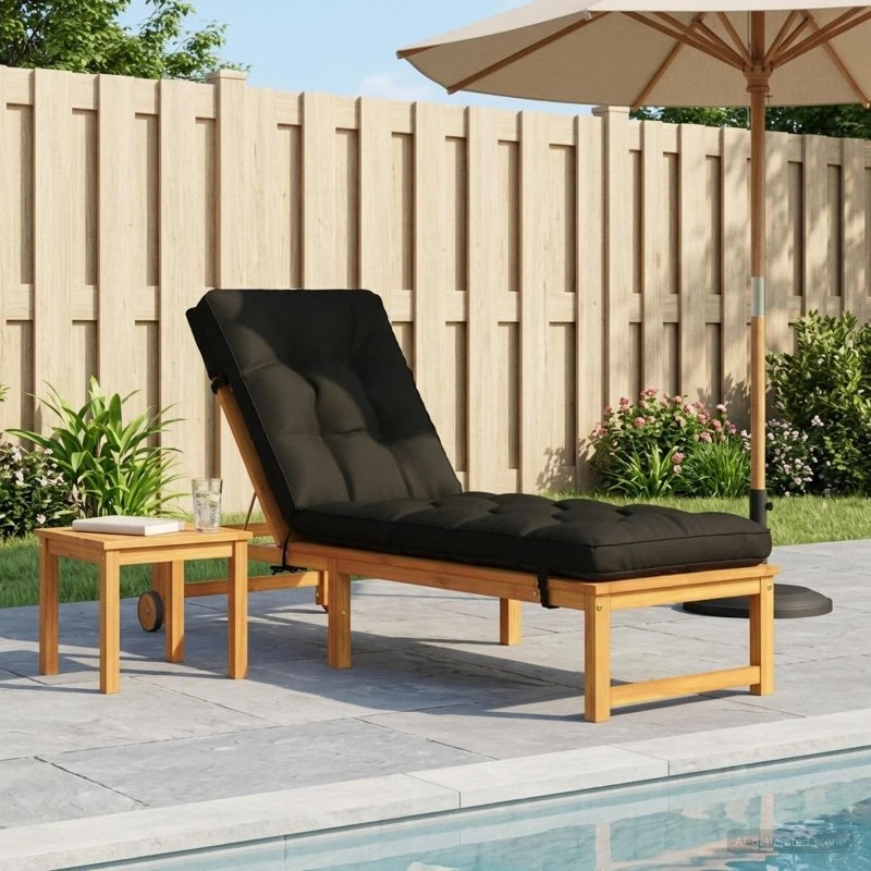 vidaXL Solsengpude VIANEN Sort 200 x 55 x 8 cm