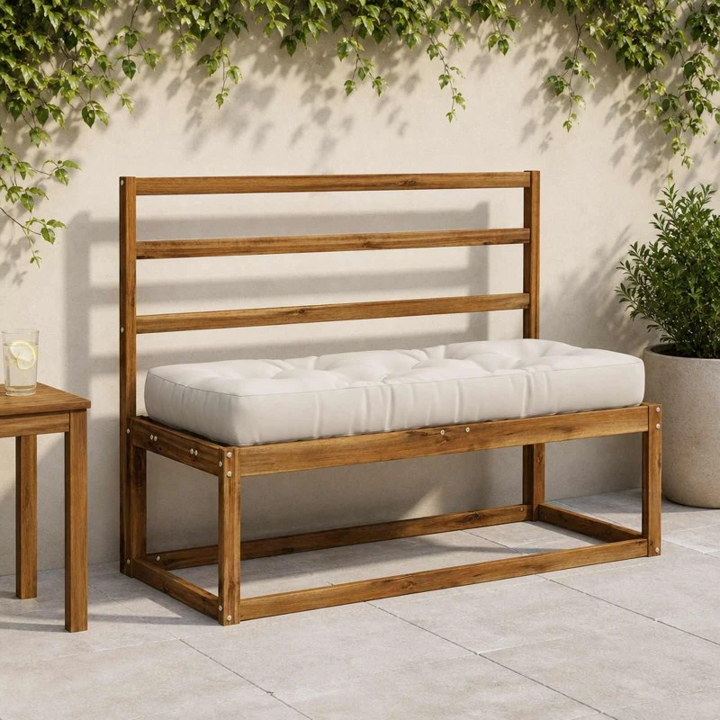 vidaXL VIANEN Pallesædepude - Hvid - 120 x 50 x 12 cm