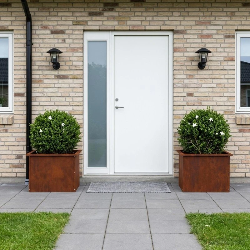 vidaXL Plantekasse med LED i Cortenstål - 2 stk. - 40x60x40 cm