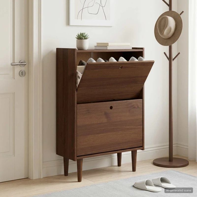 vidaXL Skostativ BILBAO 70x30x107 cm - Mørk Karamel