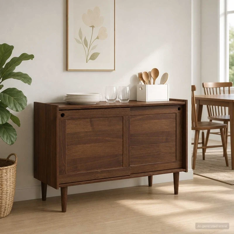 vidaXL BILBAO Sideboard i mørk karamel, 114 x 45 x 75 cm