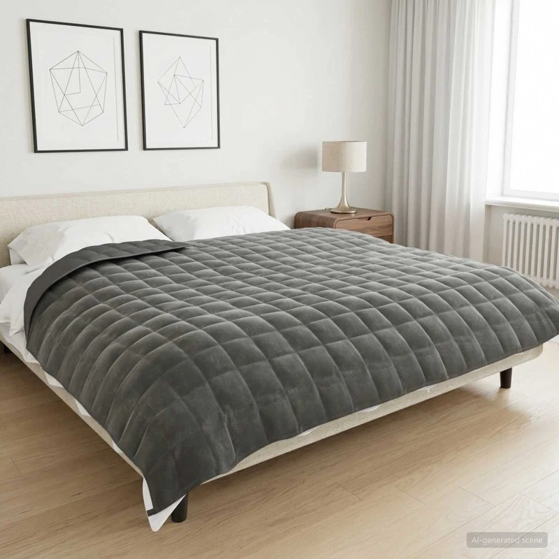 vidaXL Vægtet tæppe Antracit 230 x 220 cm 15 kg 100% Bomuld