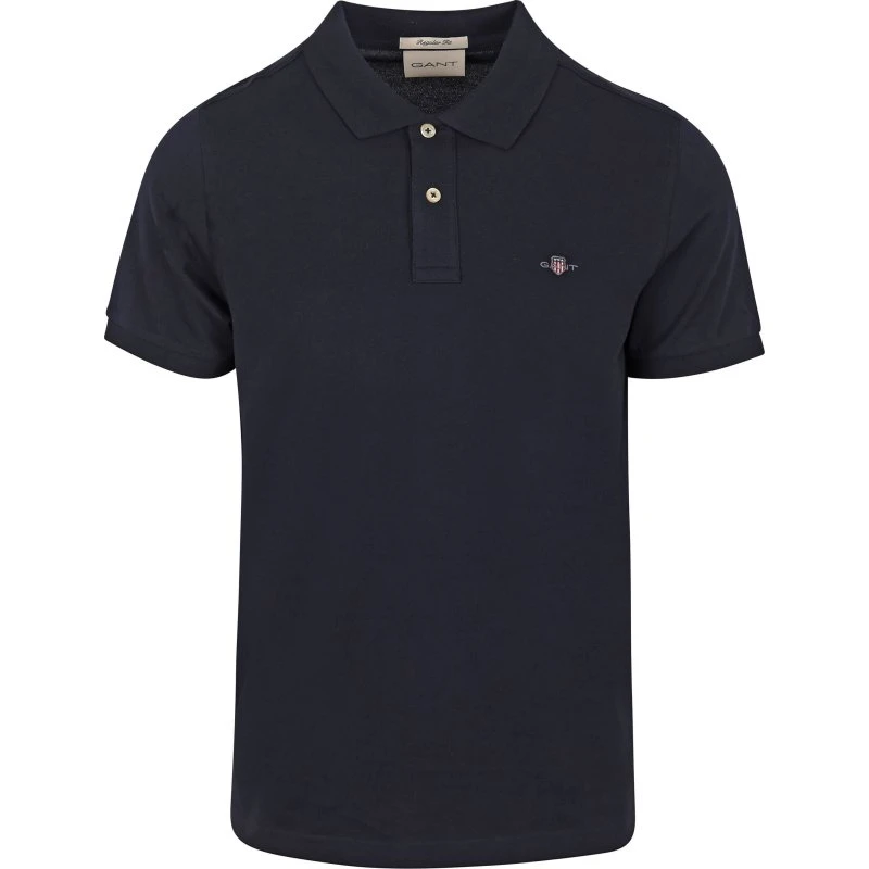GANT Shield Piqué Poloshirt i mørkeblå - Størrelse 3XL