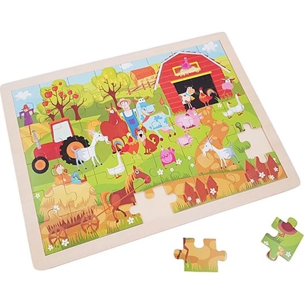 Playwood Wooden Jigsaw Puzzle Farm Wood - 48 brikker