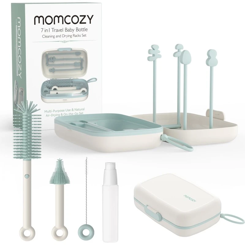 Momcozy 7-i-1 Rengøringssæt til Babyflasker - Grøn