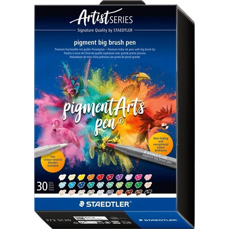 Staedtler Pigment Big Brush Pen 30 stk. + blenderpen