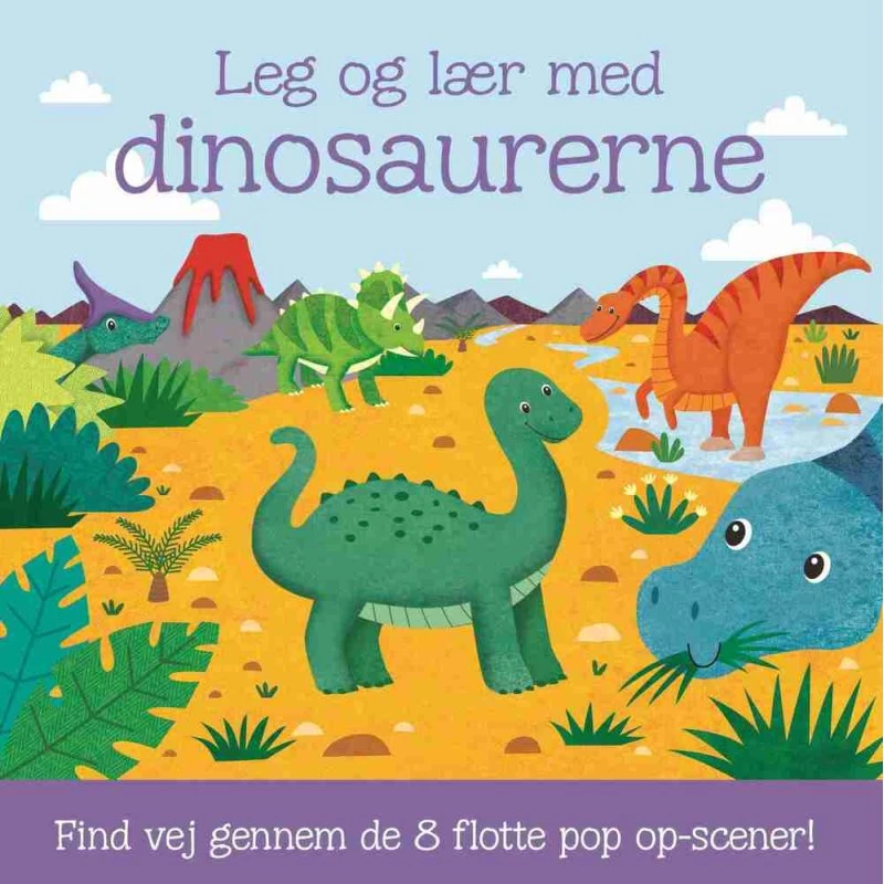 Leg og lær med dinosaurerne - Papbog med 8 pop op-scener