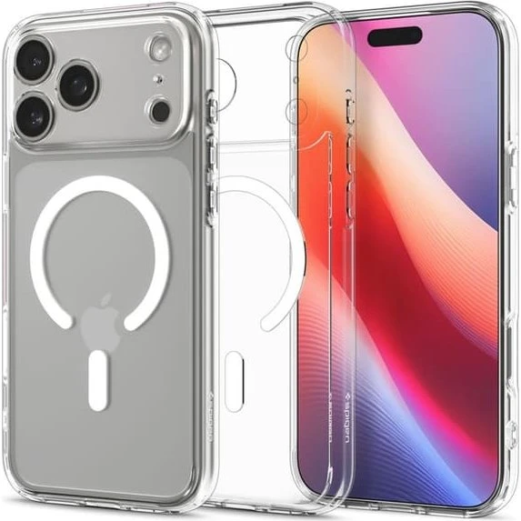 Spigen Ultra Hybrid MagFit iPhone 17/18 Pro Max - Gennemsigtig/Hvid