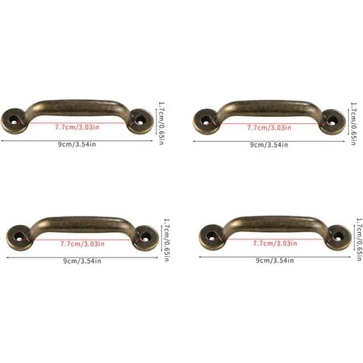 Skabsgreb i Vintage Design, 4-pak Bronze