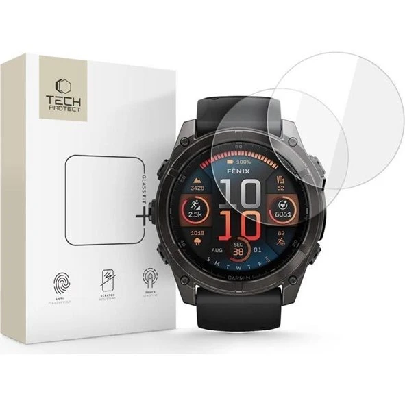 Tech-Protect Glass Fit+ Hærdet Glas til Garmin Fenix 8 51 mm (2-pack)