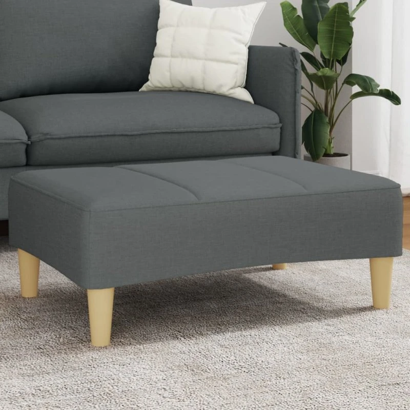 vidaXL Fodskammel 77x55x31 cm - Mørkegrå stof