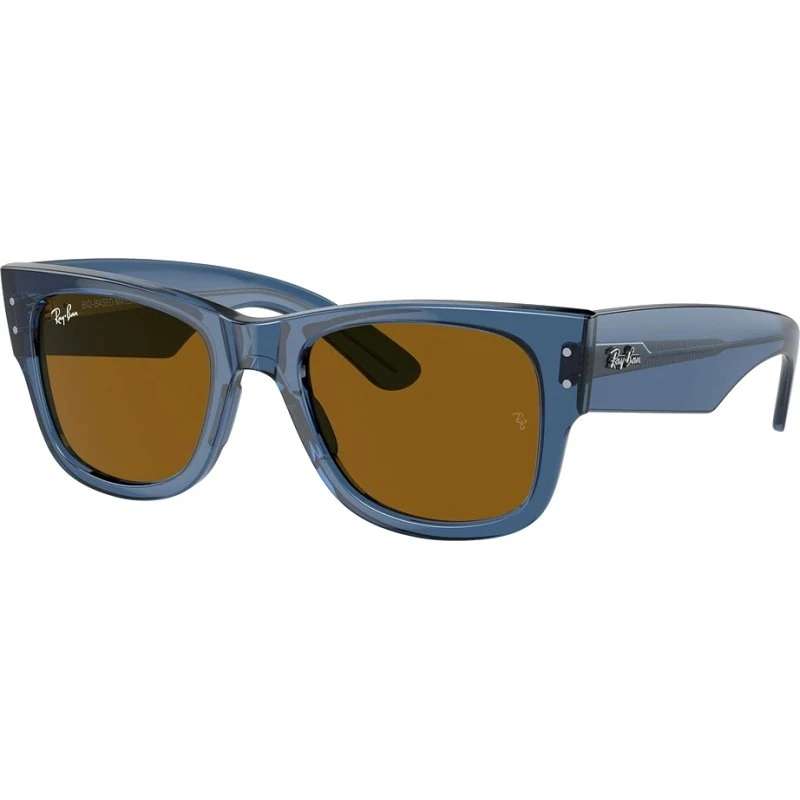 Ray-Ban Mega Wayfarer RB0840S Bio-Based – gennemsigtig blå, brune glas