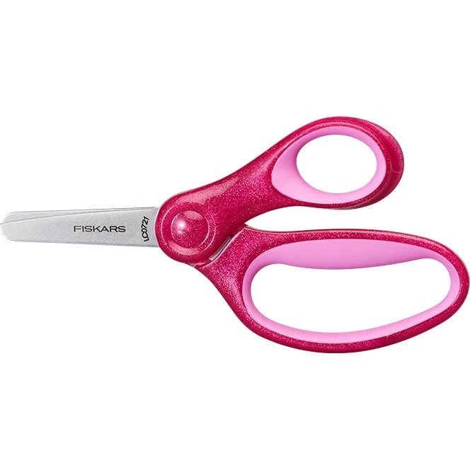 Fiskars børnesaks m. glitter 13 cm, lilla