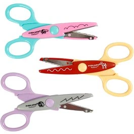 Fiskars Børne Mønstersaks ZOO 13,5 cm – 3 stk (Flodhest, Kamel, Pindsvin)