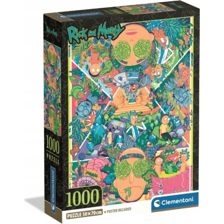 Clementoni Rick & Morty 2 Puslespil - 1000 brikker