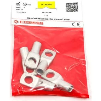 Cu-rørkabelsko KRF25-10 25mm2 M10 - 5 stk.
