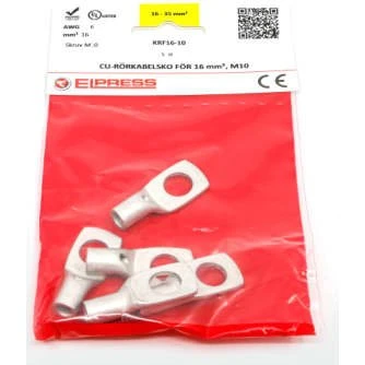 KRF16-10 Kobber rørkabelsko 16mm² M10 - 5 stk.