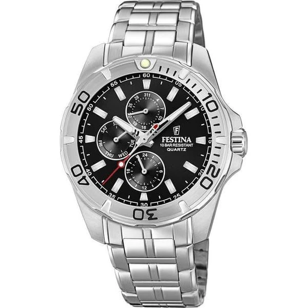 Festina Chronograph herreur i stål med sort skive - F20445/3