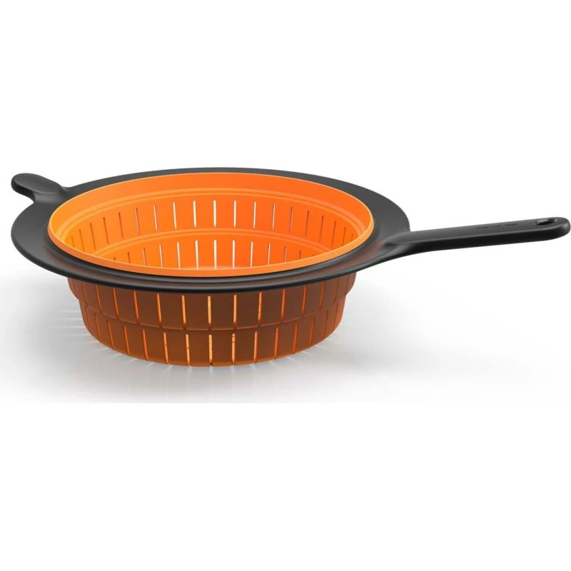 Fiskars foldbart dørslag 29 cm – sort/orange, silikone