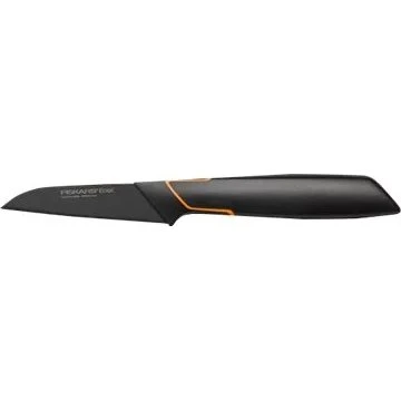 Fiskars Edge urtekniv 8 cm – sort med orange detaljer
