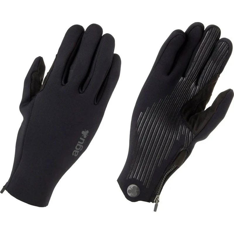 AGU Neoprene cykelhandsker med lynlås - Sort