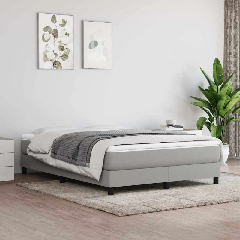 vidaXL Springmadras med pocketfjedre medium 137x190x20 cm lysegrå
