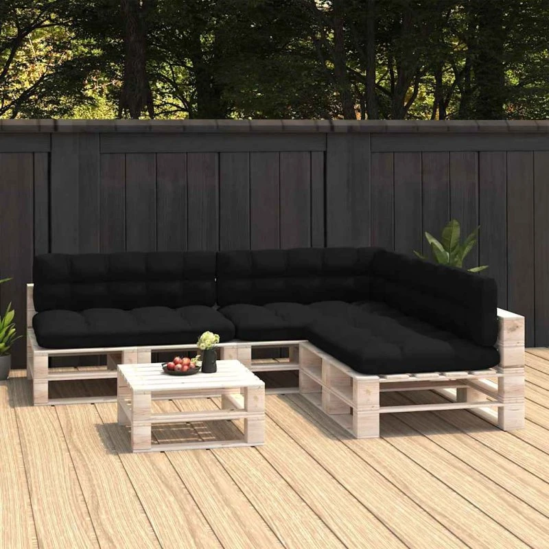 vidaXL Hynder til pallesofa, 7 stk., sort