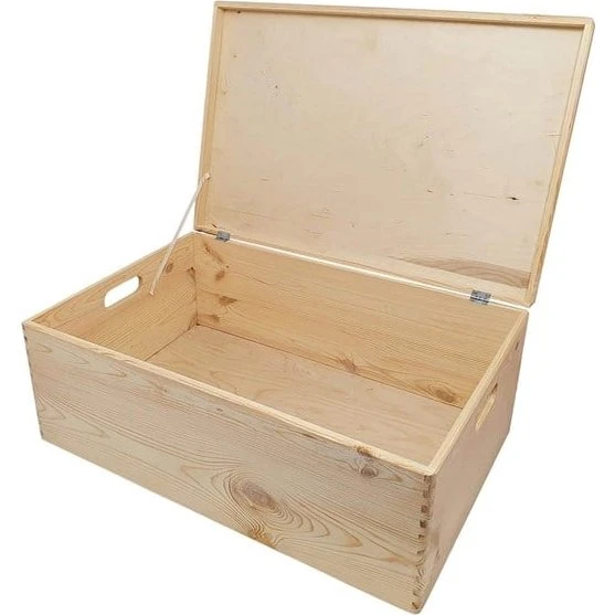 Playwood Opbevaringskasse i fyrretræ med låg (40x30x23cm)