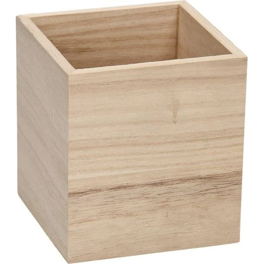 Playwood Pencil box Square - Firkantet blyantæske i paulownia træ