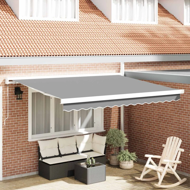 vidaXL Manuel markise ramme 3,5 x 2,5 m - Hvid aluminium