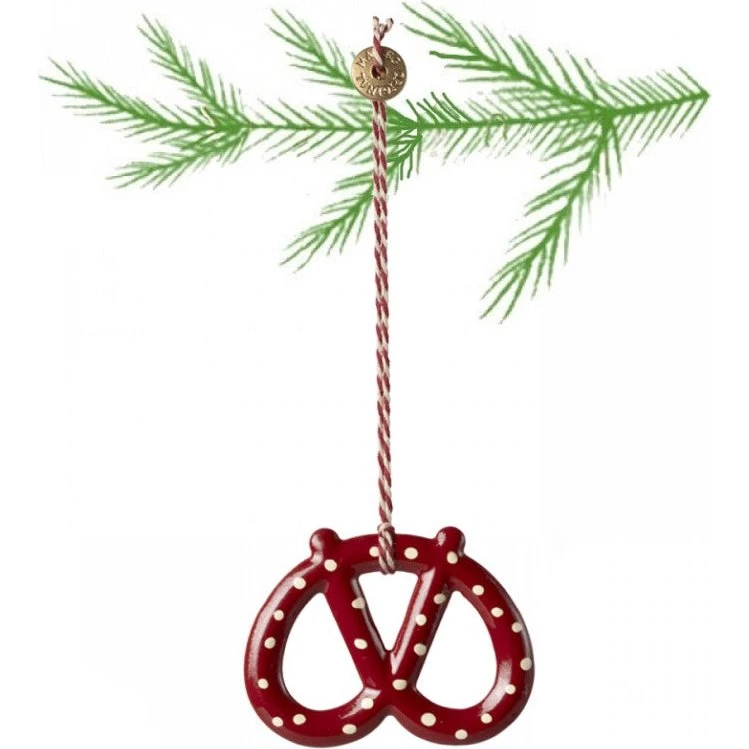 Maileg Kringle ophæng Prik - Rød metalornament