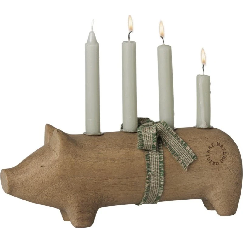 Maileg Natur advent-gris til tynde lys - 2026 kollektion