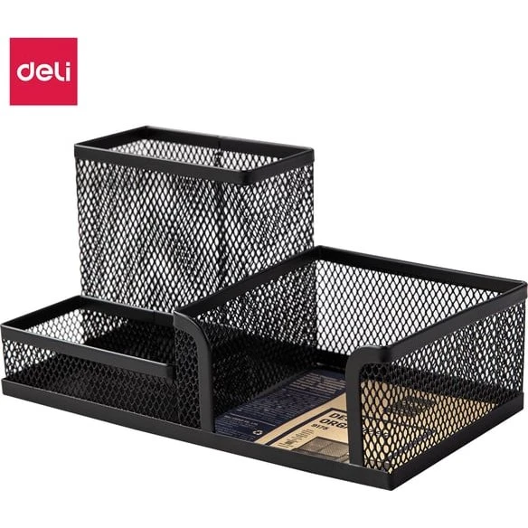 Deli E9175 Metal Skrivebordsorganisator - Sort