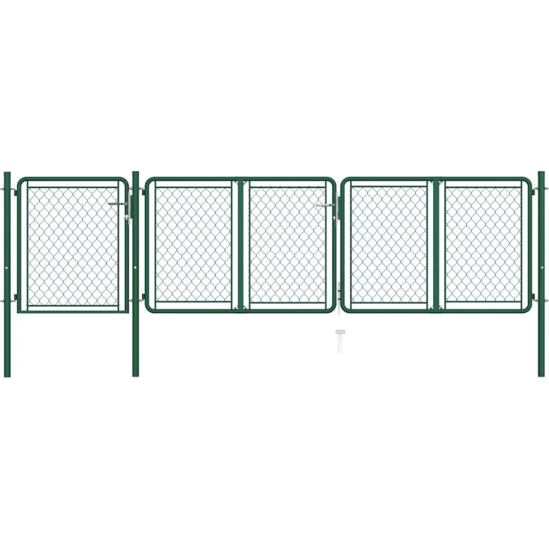 vidaXL Havelåge i stål 400x100 cm - Grøn